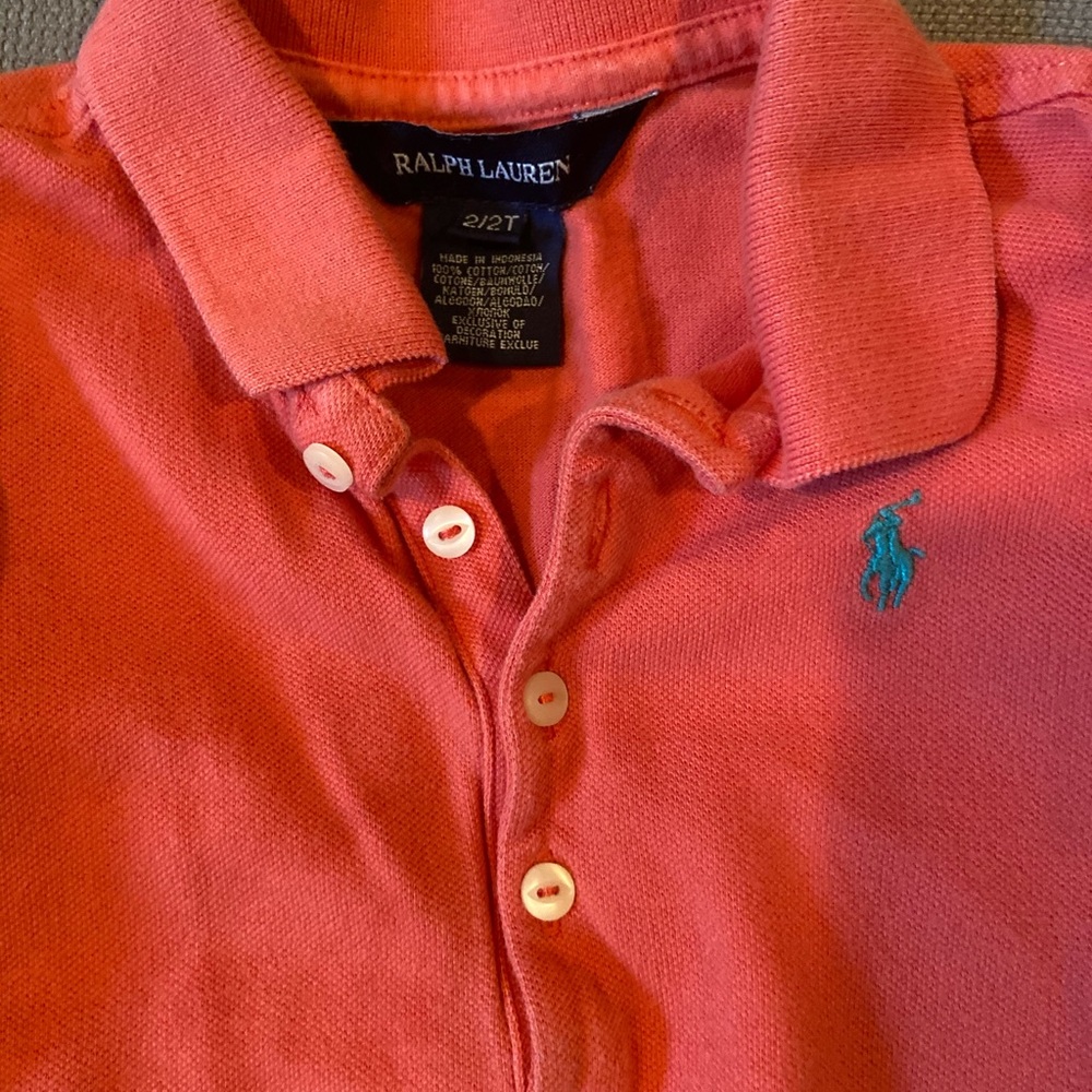 Ralph Lauren Toddler Coral Polo Dress